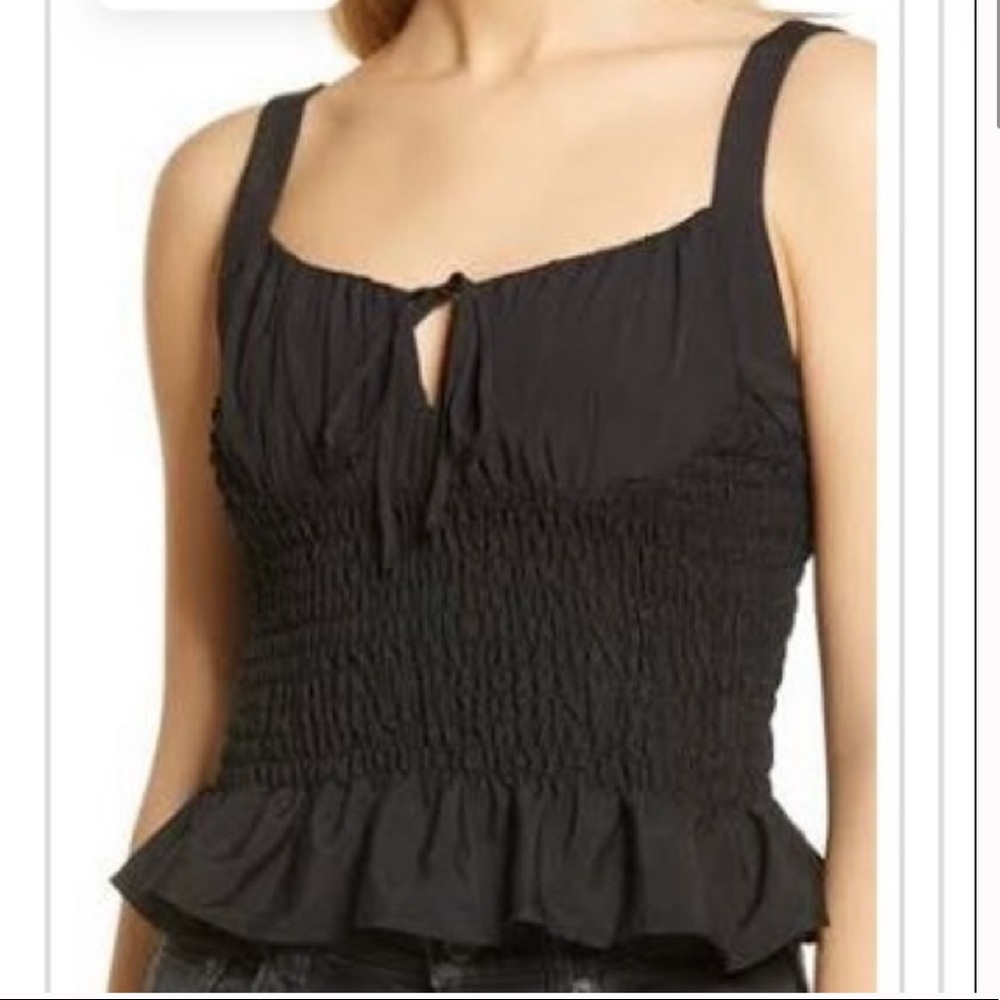 Topshop Smocked Cami Black